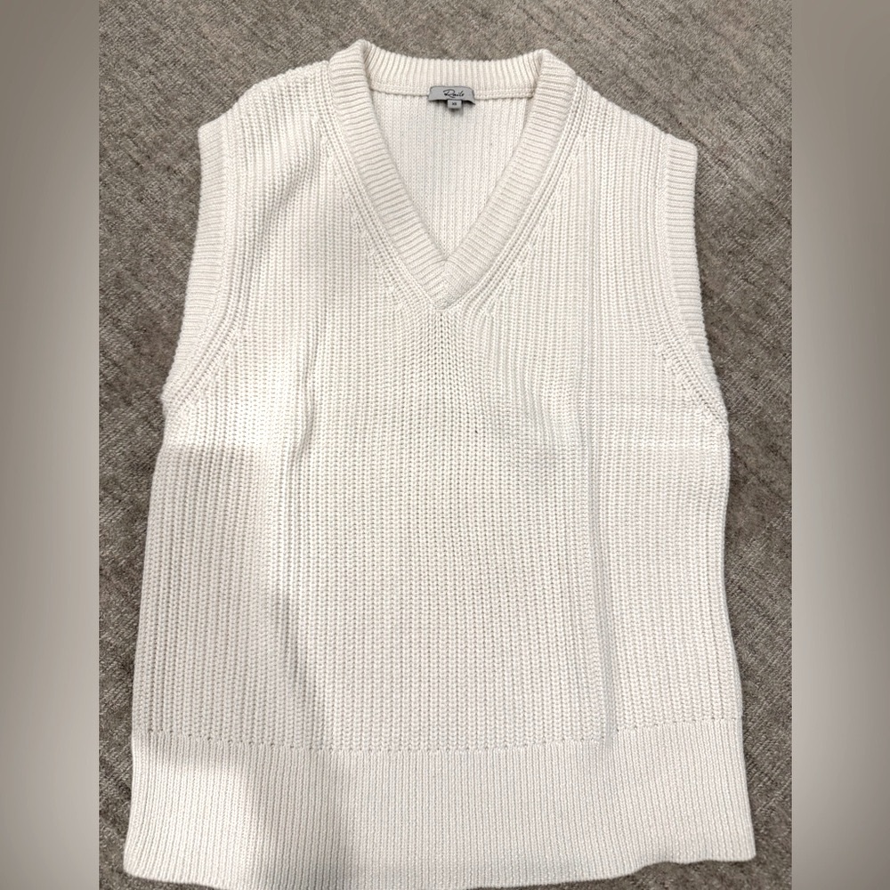 Rails Cream Knit V-Neck Vest